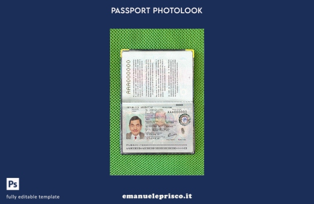 modello di aspetto fotografico del passaporto argentino in stile verificato